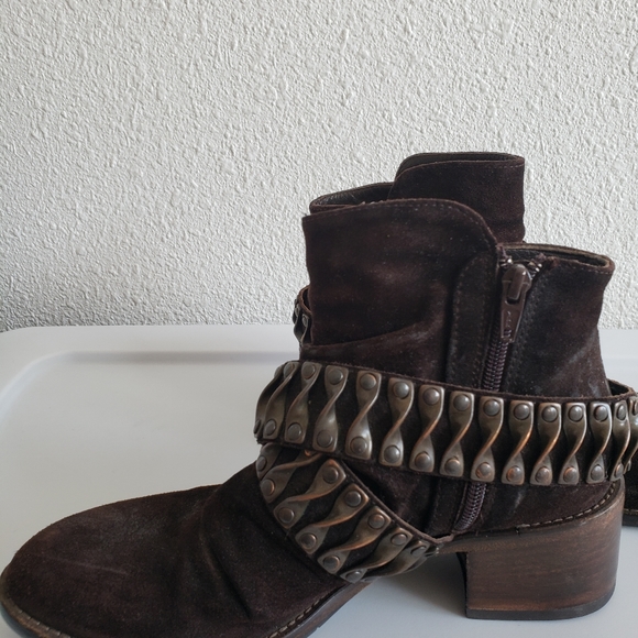 #Co-op Barney's NewYork Womens Brown Suede Studded Ankle Booties - Picture 13 of 14